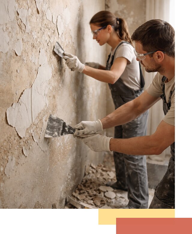 Снятие старой шпаклевки и подготовка поверхностей в Красноярске