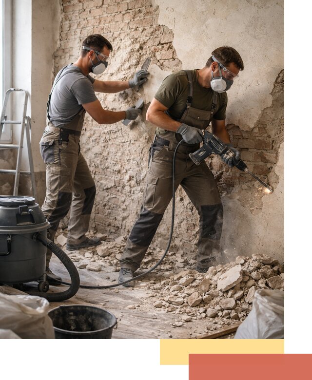 Демонтаж штукатурки со стен в Красноярске быстро и аккуратно