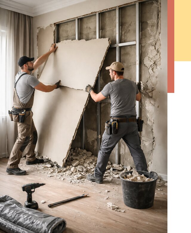 Демонтаж гипсокартона со стен в Красноярске от 356 руб. — услуги демонтажа | ОТДЕЛОЧНИК-Крс