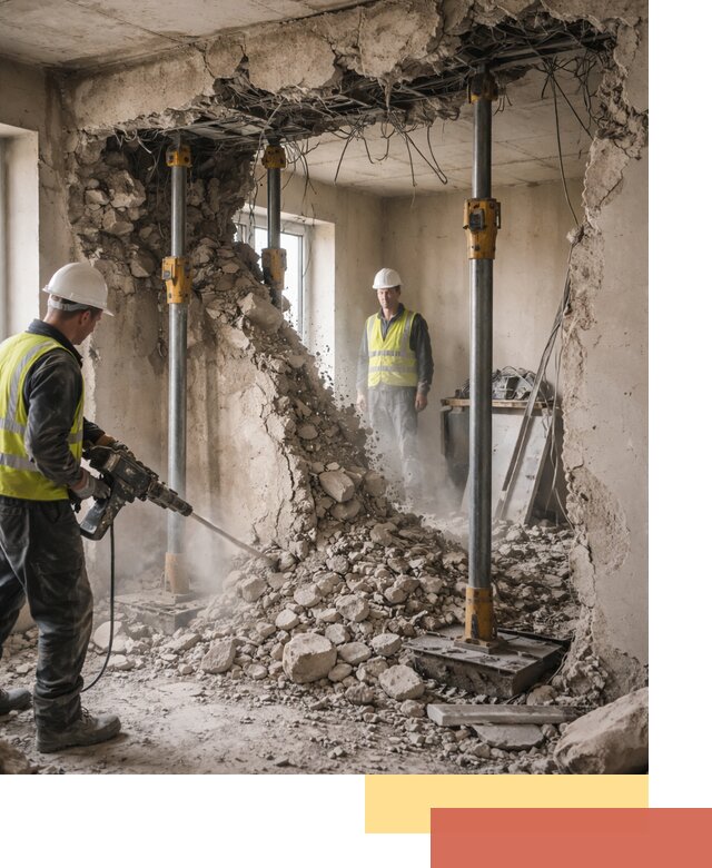 Снос несущих стен в Красноярске с гарантией безопасности и качества