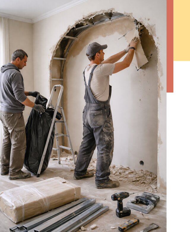 Демонтаж арки из гипсокартона в Красноярске от 3556 руб. — услуги под ключ | ОТДЕЛОЧНИК-Крс