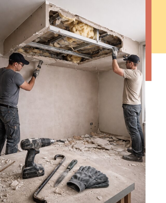 Демонтаж короба из гипсокартона в Красноярске от 1544 руб. — быстро и недорого | ОТДЕЛОЧНИК-Крс