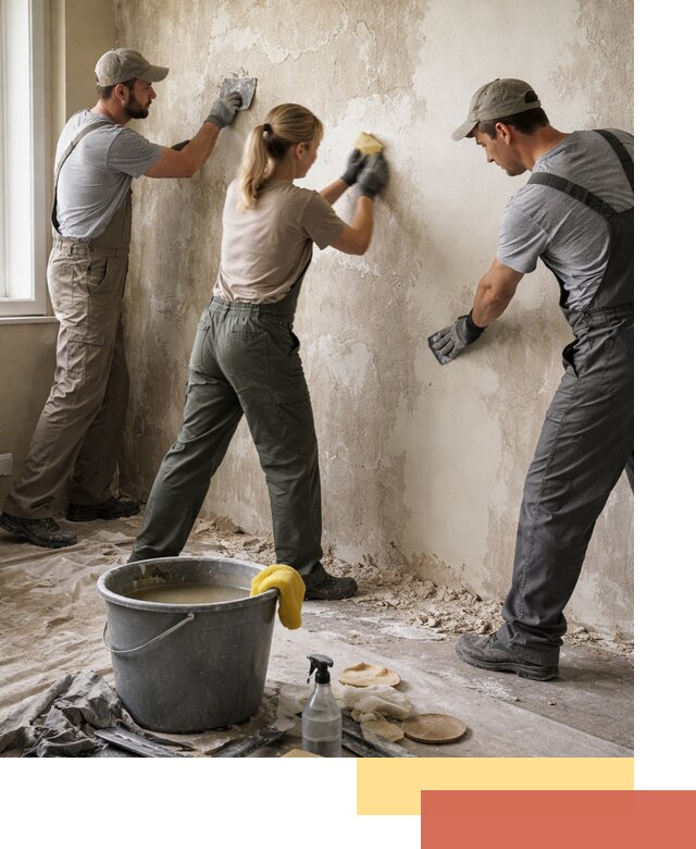 Очистка стен от клея и грунтовки в Красноярске качественно и быстро