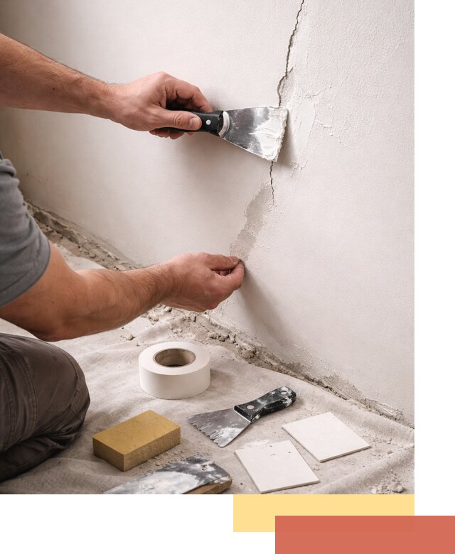 Заделка трещин и сколов в стенах и потолках в Красноярске