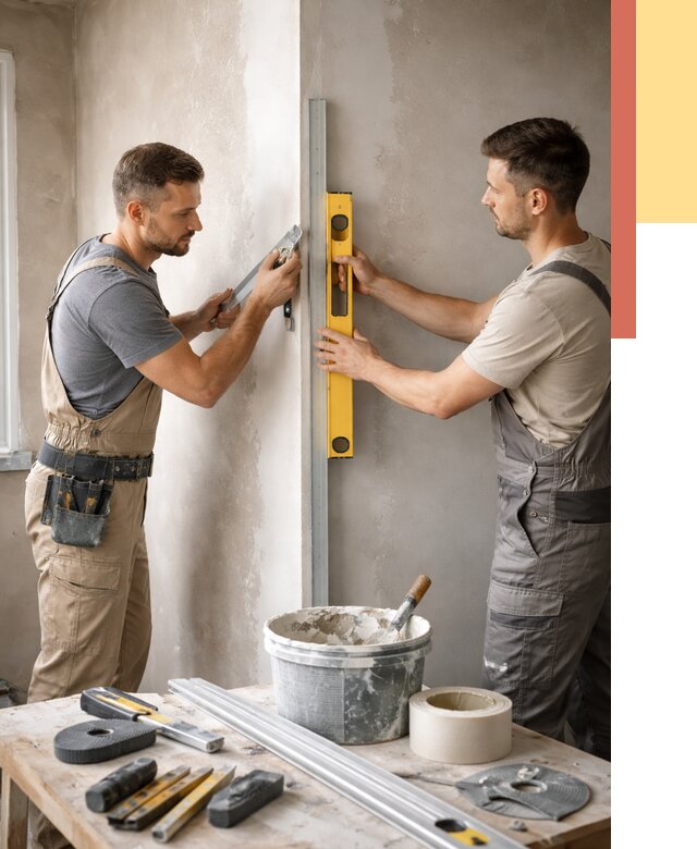 Выведение углов стен в Красноярске от 1880 руб. быстро и недорого | ОТДЕЛОЧНИК-Крс