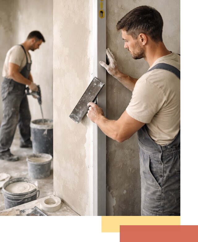 Выведение углов стен в Красноярске: монтаж и оштукатуривание