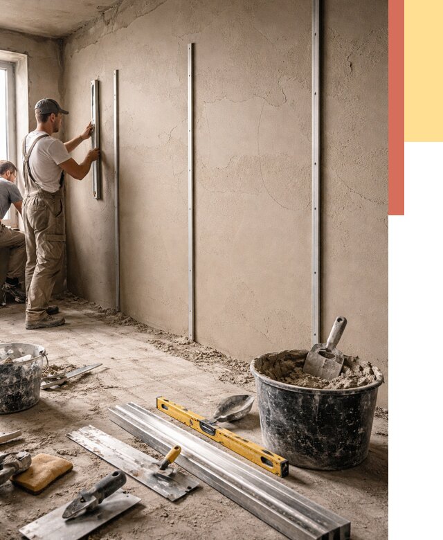 Штукатурка стен по маякам в Красноярске от 5588 руб./м² — выравнивание под ключ | ОТДЕЛОЧНИК-Крс