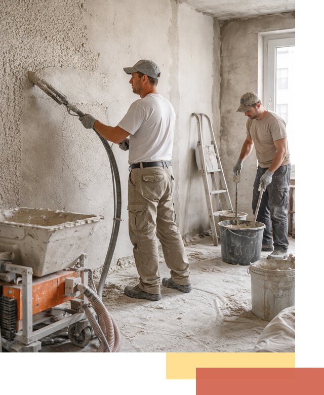 Машинная штукатурка стен в Красноярске — быстро и качественно