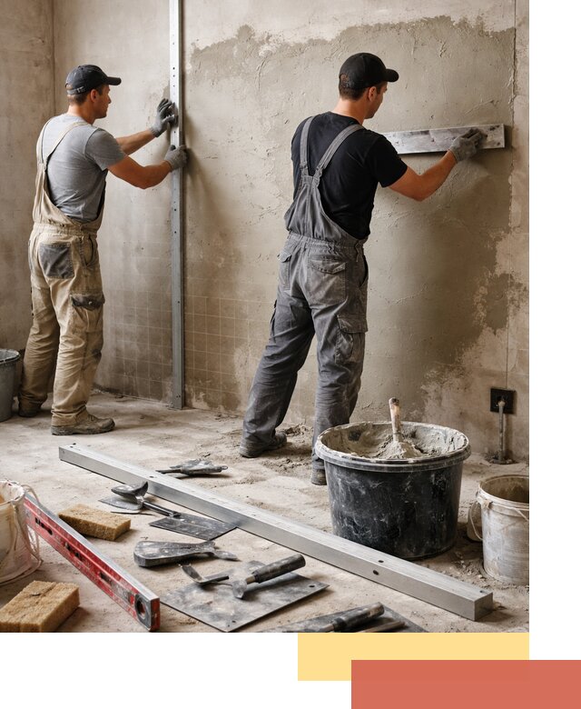 Профессиональная штукатурка стен под плитку в Красноярске