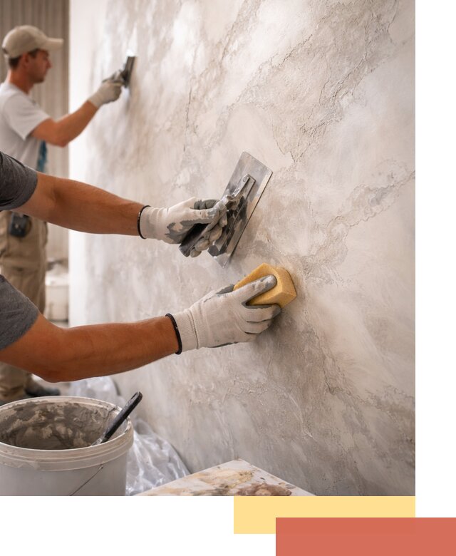 Декоративная штукатурка под мрамор в Красноярске для стен и потолков