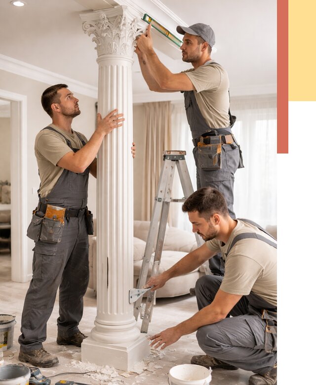 Установка декоративных колонн в Красноярске от 12192 руб. под ключ | ОТДЕЛОЧНИК-Крс