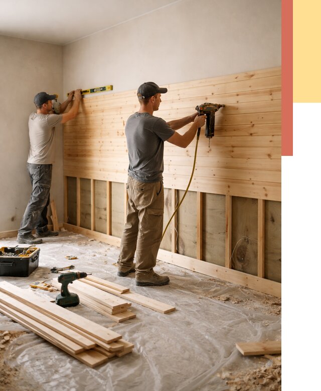 Монтаж деревянной вагонки на стены в Красноярске от 7620 руб. | Услуги монтажа вагонки | ОТДЕЛОЧНИК-Крс