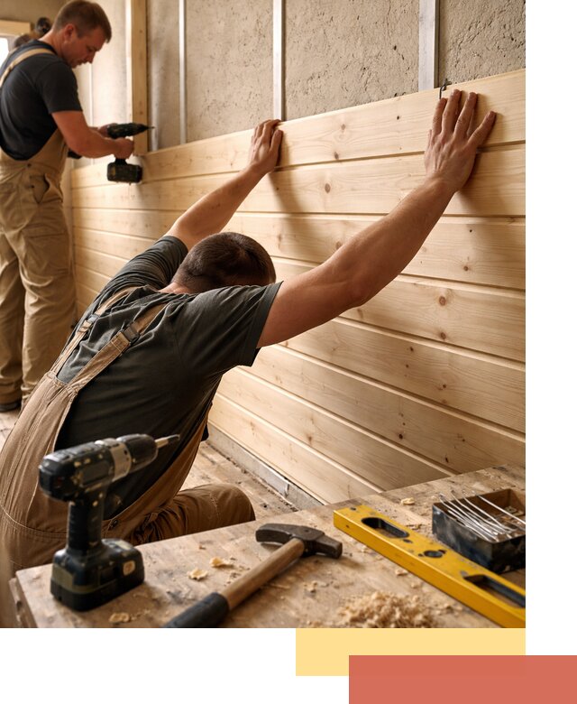 Монтаж деревянной вагонки на стены в Красноярске быстро и качественно