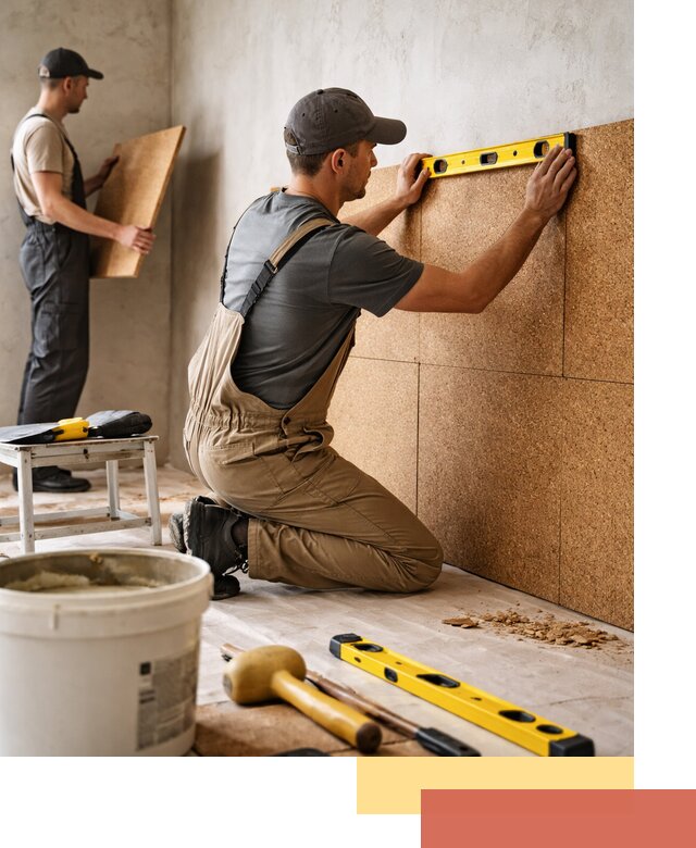 Монтаж пробковых панелей на стены в Красноярске быстро и качественно