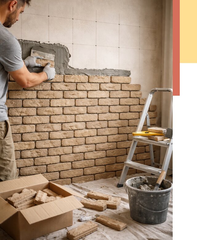 Монтаж декоративного кирпича в Красноярске от 3251 руб./м² — быстро и недорого | ОТДЕЛОЧНИК-Крс