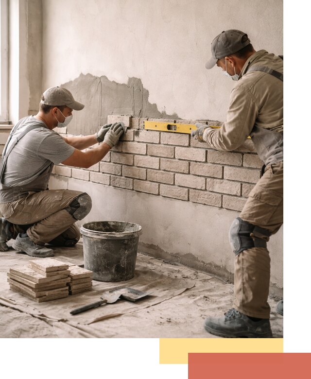 Монтаж декоративного кирпича профессионально в Красноярске