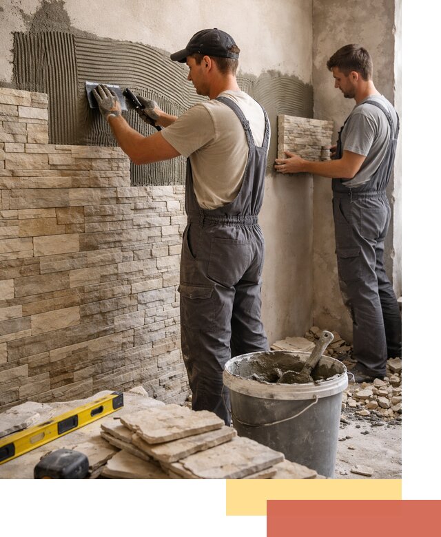 Монтаж искусственного камня в Красноярске — облицовка стен и фасадов