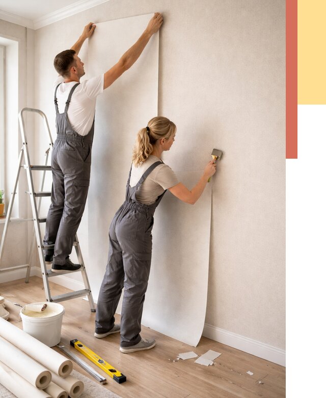 Поклейка флизелиновых обоев в Красноярске от 6096 руб. | Быстро и недорого — ОТДЕЛОЧНИК-Крс