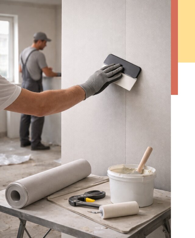 Поклейка обоев под покраску в Красноярске от 3556 руб. за м2 | ОТДЕЛОЧНИК-Крс