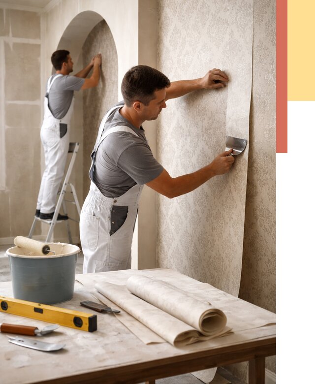 Поклейка обоев на сложные стены в Красноярске от 2845 руб. под ключ | ОТДЕЛОЧНИК-Крс