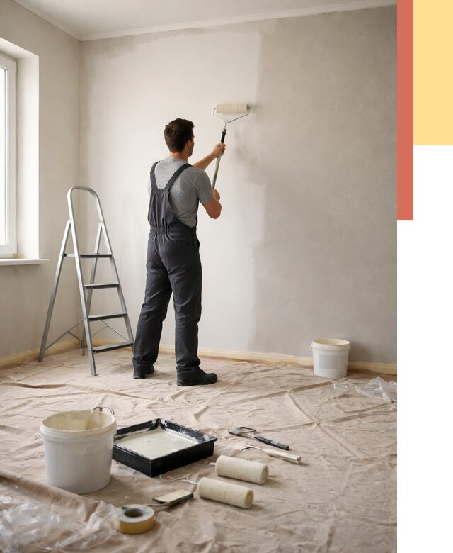 Покраска стен моющейся краской в Красноярске от 356 руб./м² — быстро и недорого | ОТДЕЛОЧНИК-Крс