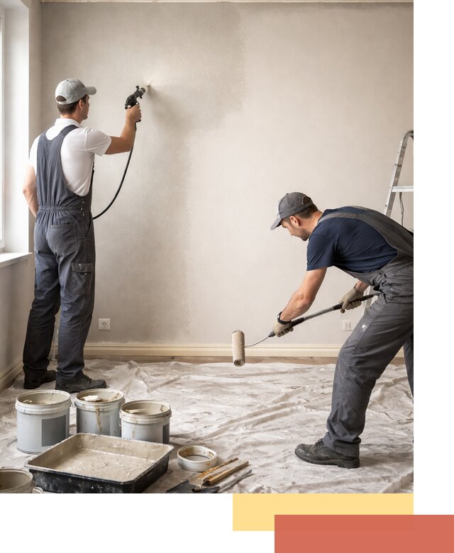 Покраска стен моющейся краской и защита поверхностей в Красноярске