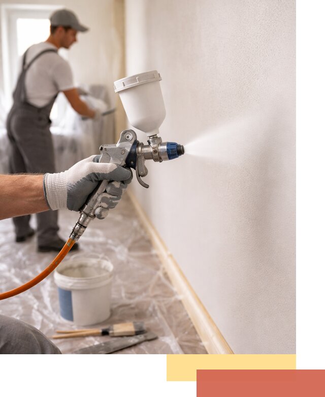 Покраска стен краскопультом в Красноярске быстро и качественно