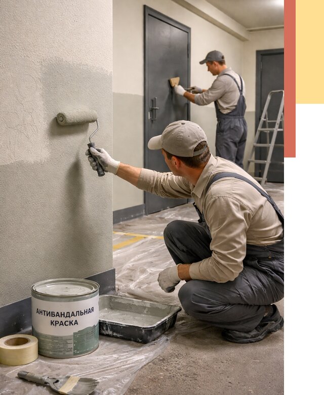 Покраска стен антивандальной краской в Красноярске от 4572 руб./м² под ключ | ОТДЕЛОЧНИК-Крс