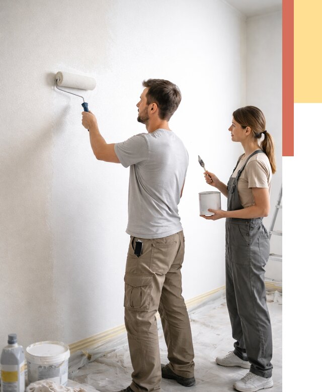 Окраска стен по стеклохолсту в Красноярске от 4572 руб/м² под ключ | ОТДЕЛОЧНИК-Крс