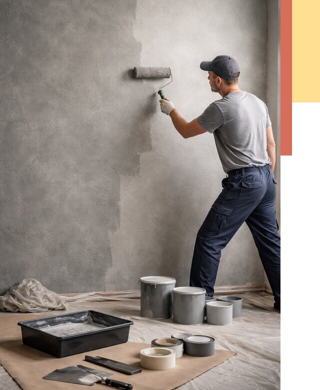 Покраска стен под бетон в Красноярске от 660 руб. за м2 — быстро и недорого | ОТДЕЛОЧНИК-Крс