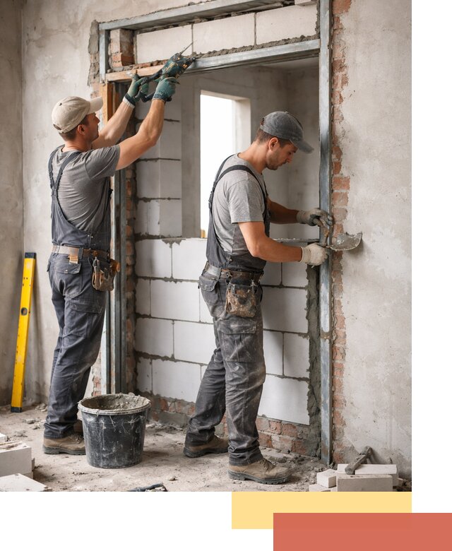 Закладка дверного проема под ключ в Красноярске: демонтаж, монтаж, отделка