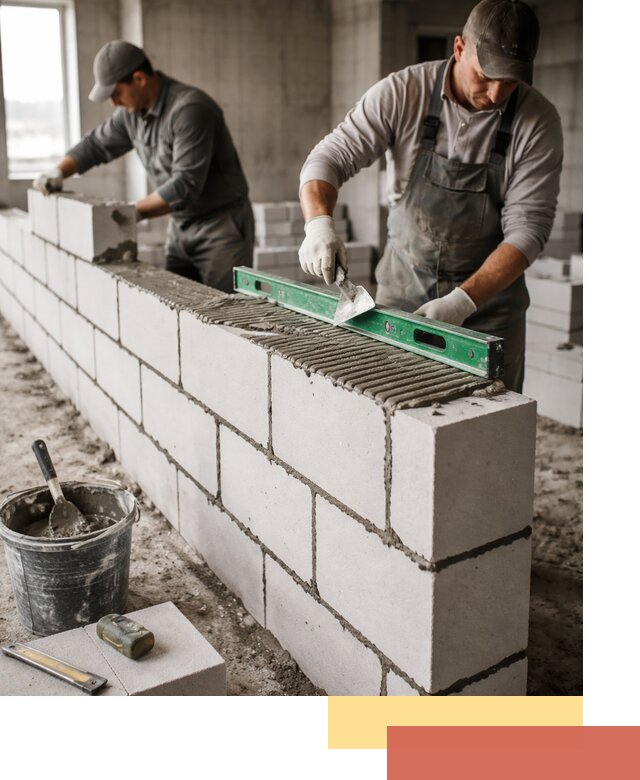 Кладка перегородок из газобетона в Красноярске быстро и качественно