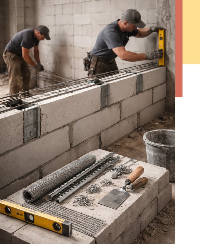 Армирование кладки перегородок в Красноярске от 762 руб. под ключ | ОТДЕЛОЧНИК-Крс