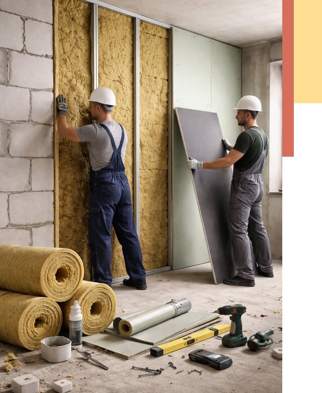 Шумоизоляция перегородок из блоков в Красноярске от 1880 руб./м² — быстро и недорого | ОТДЕЛОЧНИК-Крс