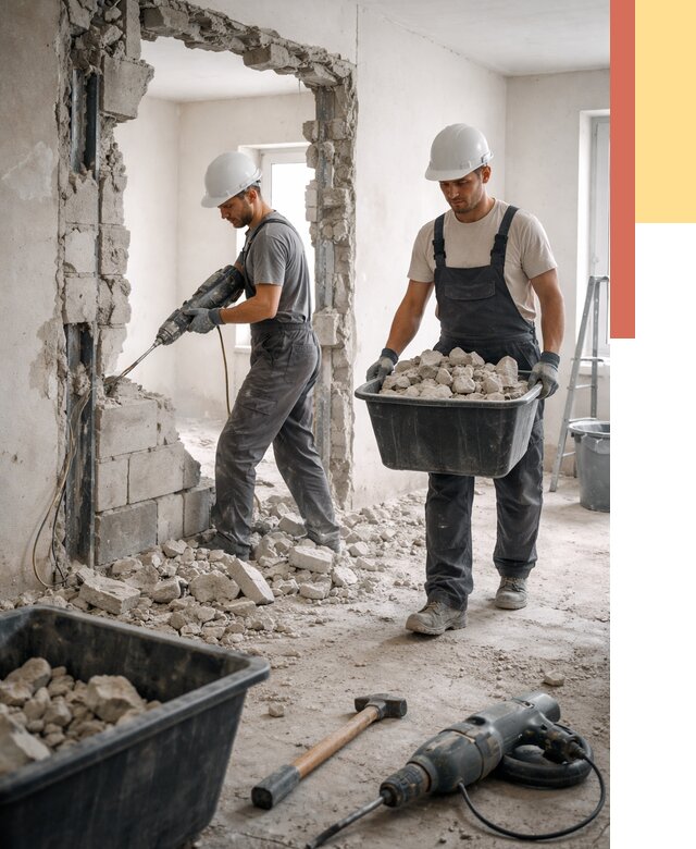 Демонтаж блоковых перегородок в Красноярске от 3810 руб. — быстро и недорого | ОТДЕЛОЧНИК-Крс