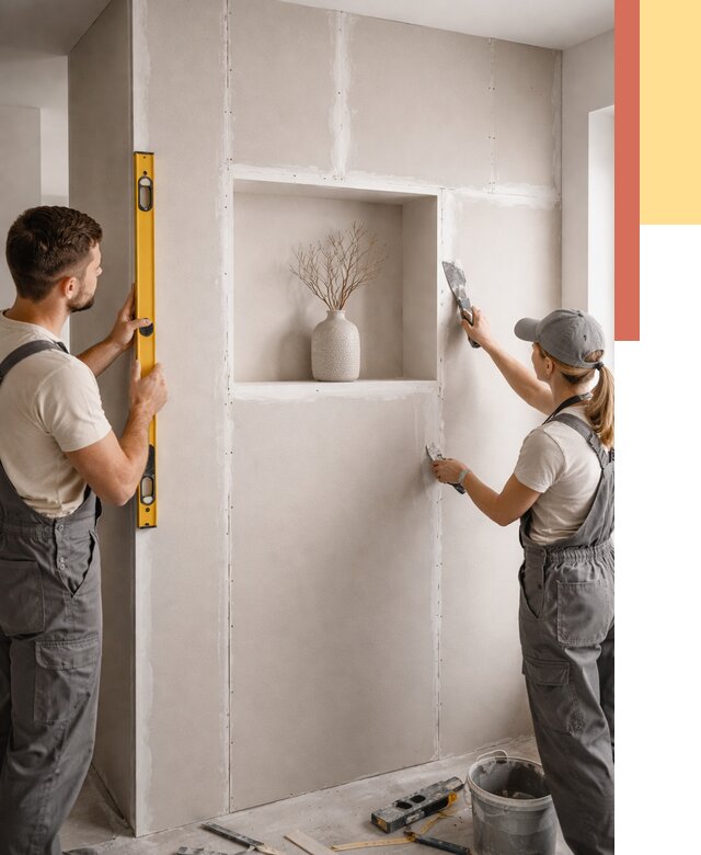 Перегородка из гипсокартона с нишей в Красноярске от 3302 руб. под ключ | ОТДЕЛОЧНИК-Крс