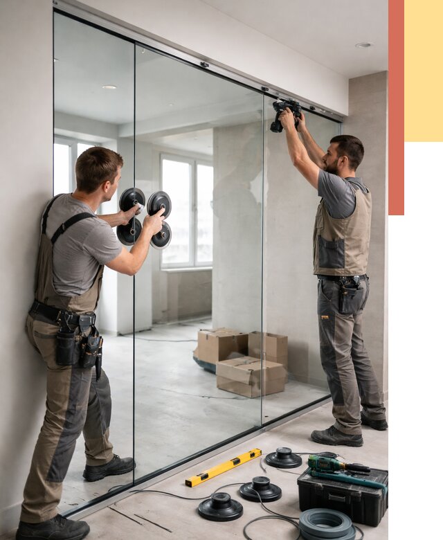 Монтаж стеклянных перегородок в Красноярске от 6604 руб. | ОТДЕЛОЧНИК-Крс