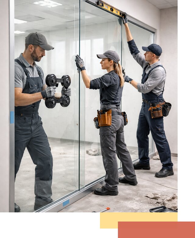 Профессиональный монтаж стеклянных перегородок в Красноярске