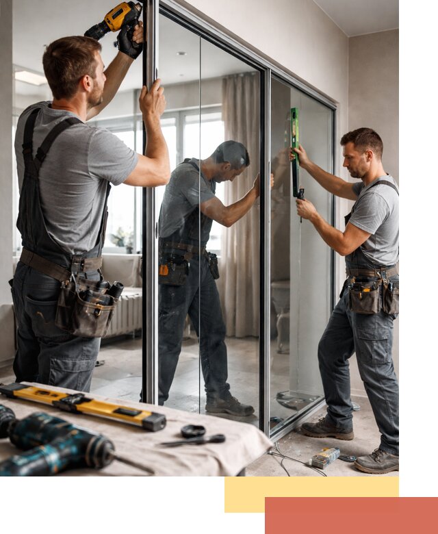 Каркасные стеклянные перегородки под ключ в Красноярске