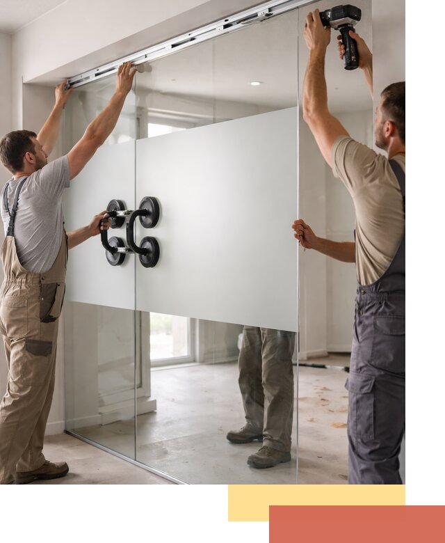 Матовые стеклянные перегородки под ключ в Красноярске