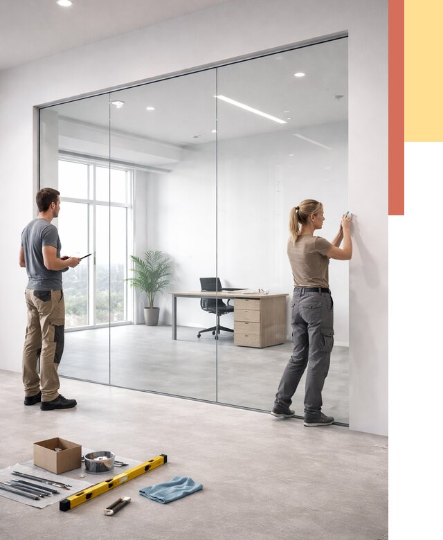 Перегородки из закаленного стекла в Красноярске от 9652 руб. под ключ | ОТДЕЛОЧНИК-Крс