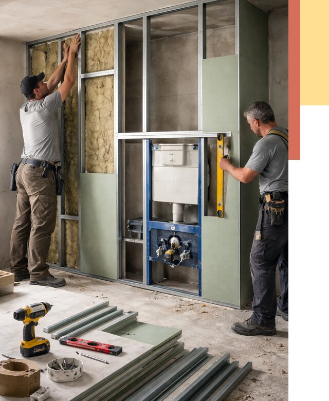 Установка сантехнических перегородок в Красноярске от 8636 руб. | ОТДЕЛОЧНИК-Крс