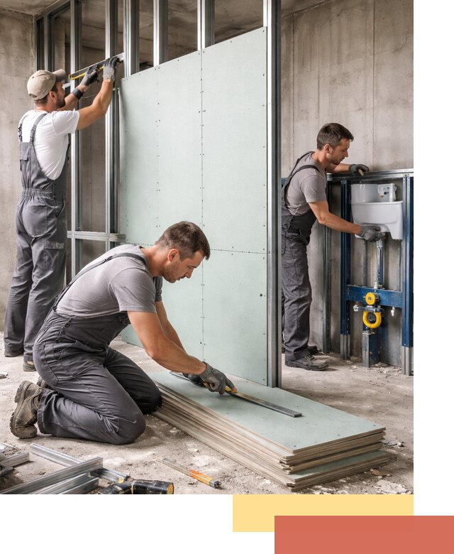 Монтаж и ремонт сантехнических перегородок в Красноярске