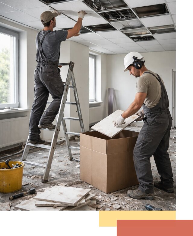 Демонтаж потолочной плитки в Красноярске быстро и аккуратно