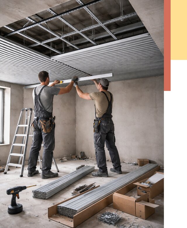 Монтаж реечного потолка в Красноярске от 4572 руб. под ключ | ОТДЕЛОЧНИК-Крс