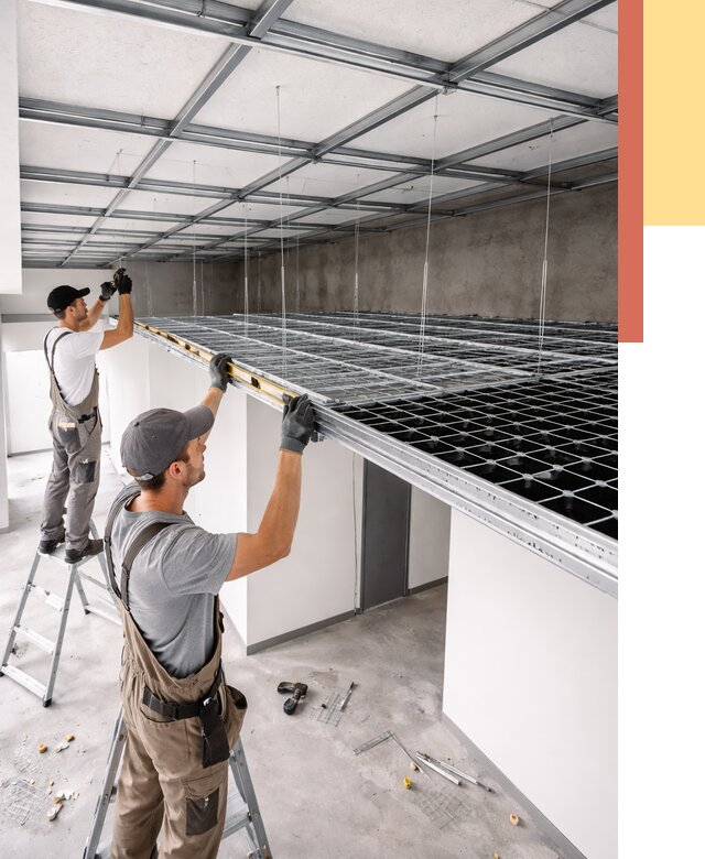 Монтаж потолка грильято в Красноярске от 457 руб./м² — быстрая сборка под ключ | ОТДЕЛОЧНИК-Крс