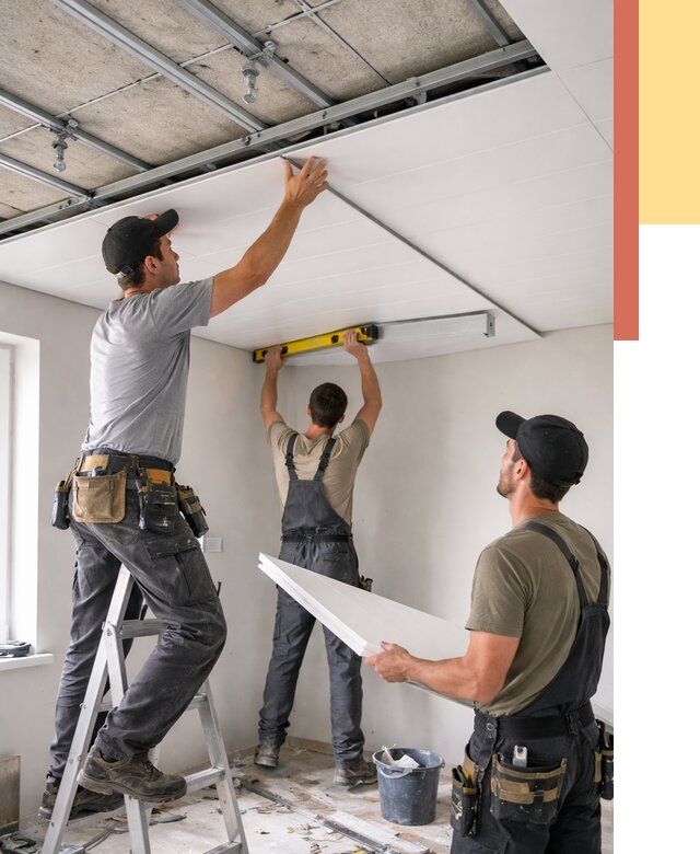 Монтаж потолка из ПВХ панелей в Красноярске от 3556 руб./м2 — быстро и недорого | ОТДЕЛОЧНИК-Крс