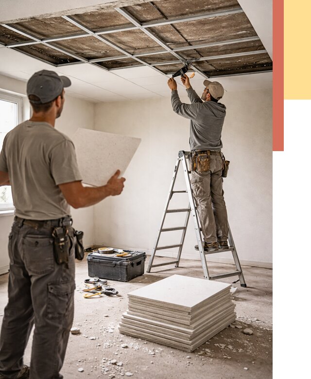 Замена плит подвесного потолка в Красноярске от 1778 руб. быстро и недорого | ОТДЕЛОЧНИК-Крс