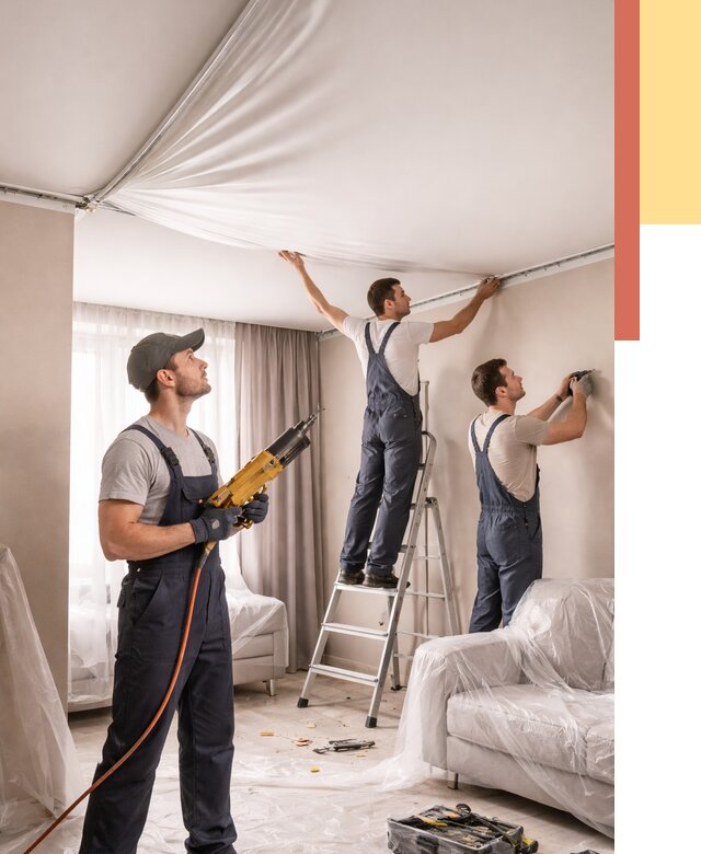 Установка натяжного потолка в Красноярске от 4572 руб. | Быстро и недорого — ОТДЕЛОЧНИК-Крс