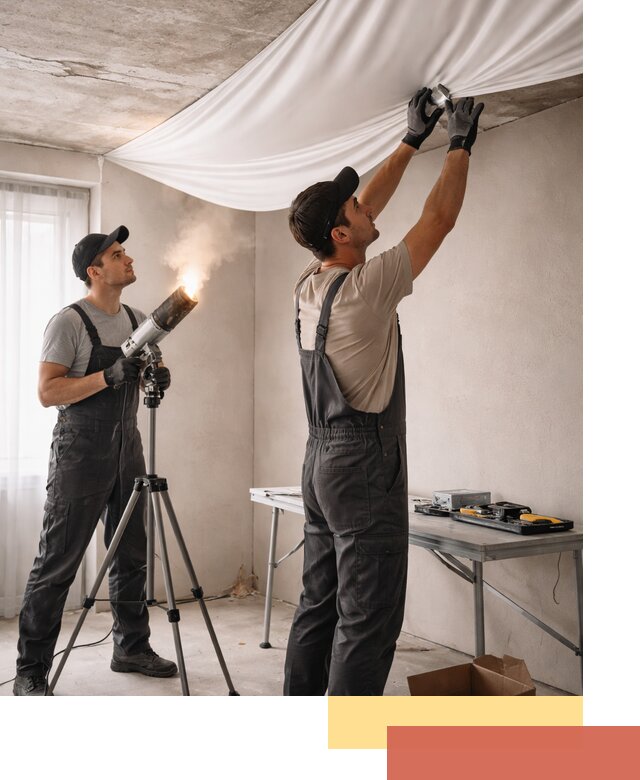 Установка натяжного потолка под ключ в Красноярске